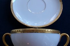 BAWO & DOTTER/ELITE WORKS LAUREL LEAF BAND-  SOUP CUP & SAUCER   ..... http://jaapiesfinechinastore.com