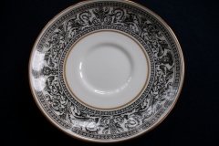 WEDGWOOD FLORENTINE BLACK- CUP & SAUCER