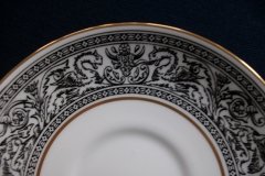 WEDGWOOD FLORENTINE BLACK- CUP & SAUCER