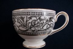 WEDGWOOD FLORENTINE BLACK- CUP & SAUCER
