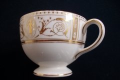 WEDGWOOD GOLD GRECIAN-  CUP & SAUCER   .....   http://jaapiesfinechinastore.com
