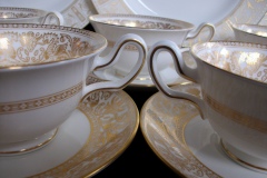 WEDGWOOD FLORENTINE GOLD- CUP & SAUCER   .....   https://www.jaapiesfinechinastore.com