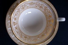 WEDGWOOD FLORENTINE GOLD- CUP & SAUCER   .....   http://jaapiesfinechinastore.com