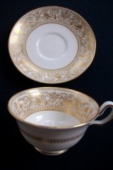 WEDGWOOD FLORENTINE GOLD- CUP & SAUCER   .....   http://jaapiesfinechinastore.com