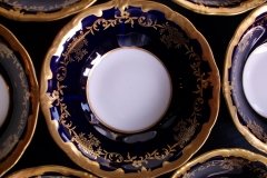 WEIMAR KATHARINA 20003 COBALT & GILT- BERRY BOWL   .....   http://jaapiesfinechinastore.com