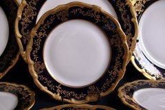 WEIMAR KATHARINA 20003 COBALT & GILT- BREAD & BUTTER PLATE  .....   http://jaapiesfinechinastore.com