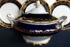 WEIMAR KATHARINA 20003 COBALT & GILT- COVERED SOUP TUREEN   .....   http://jaapiesfinechinastore.com