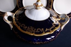 WEIMAR KATHARINA 20003 COBALT & GILT- COVERED SOUP TUREEN   .....   http://jaapiesfinechinastore.com
