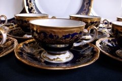 WEIMAR KATHARINA 20003 COBALT & GILT- CUP & SAUCER    .....   http://jaapiesfinechinastore.com