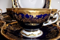 WEIMAR KATHARINA 20003 COBALT & GILT- CUP & SAUCER    .....   http://jaapiesfinechinastore.com