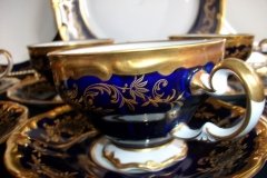 WEIMAR KATHARINA 20003 COBALT & GILT- CUP & SAUCER    .....   http://jaapiesfinechinastore.com
