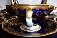 WEIMAR KATHARINA 20003 COBALT & GILT- CUP & SAUCER    .....   http://jaapiesfinechinastore.com
