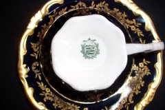 WEIMAR KATHARINA 20003 COBALT & GILT- CUP & SAUCER    .....   http://jaapiesfinechinastore.com