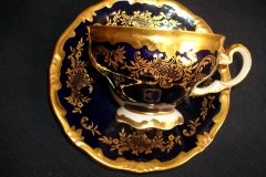 WEIMAR KATHARINA 20003 COBALT & GILT- CUP & SAUCER    .....   http://jaapiesfinechinastore.com