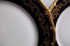 WEIMAR KATHARINA 20003 COBALT & GILT- DINNER  PLATE  .....   http://jaapiesfinechinastore.com