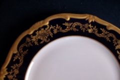 WEIMAR KATHARINA 20003 COBALT & GILT- DINNER  PLATE  .....   http://jaapiesfinechinastore.com