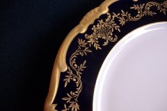 WEIMAR KATHARINA 20003 COBALT & GILT- DINNER  PLATE  .....   http://jaapiesfinechinastore.com