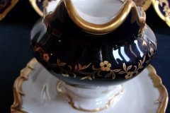 WEIMAR KATHARINA 20003 COBALT & GILT- GRAVY BOAT with ATTACHED UNDERPLATE    .....   http://jaapiesfinechinastore.com