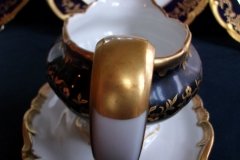 WEIMAR KATHARINA 20003 COBALT & GILT- GRAVY BOAT with ATTACHED UNDERPLATE    .....   http://jaapiesfinechinastore.com