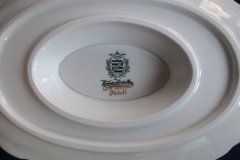 WEIMAR KATHARINA 20003 COBALT & GILT- GRAVY BOAT with ATTACHED UNDERPLATE    .....   http://jaapiesfinechinastore.com