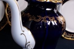 WEIMAR KATHARINA 20003 COBALT & GILT- COFFEE POT & LID  .....   http://jaapiesfinechinastore.com