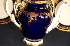 WEIMAR KATHARINA 20003 COBALT & GILT- COFFEE POT & LID  .....   http://jaapiesfinechinastore.com