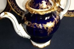 WEIMAR KATHARINA 20003 COBALT & GILT- COFFEE POT & LID  .....   http://jaapiesfinechinastore.com