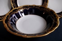 WEIMAR KATHARINA 20003 COBALT & GILT- ROUND OPEN SERVING BOWL  .....   http://jaapiesfinechinastore.com