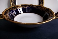 WEIMAR KATHARINA 20003 COBALT & GILT- ROUND OPEN SERVING BOWL  .....   http://jaapiesfinechinastore.com
