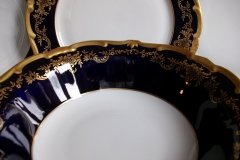 WEIMAR KATHARINA 20003 COBALT & GILT- ROUND OPEN SERVING BOWL  .....   http://jaapiesfinechinastore.com