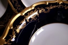 WEIMAR KATHARINA 20003 COBALT & GILT- ROUND OPEN SERVING BOWL  .....   http://jaapiesfinechinastore.com
