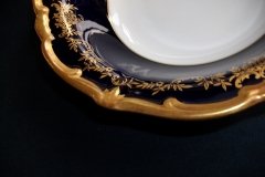 WEIMAR KATHARINA 20003 COBALT & GILT- ROUND OPEN SERVING BOWL  .....   http://jaapiesfinechinastore.com