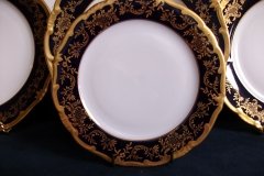 WEIMAR KATHARINA 20003 COBALT & GILT- SALAD PLATE  .....   http://jaapiesfinechinastore.com