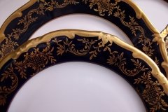 WEIMAR KATHARINA 20003 COBALT & GILT- SALAD PLATE  .....   http://jaapiesfinechinastore.com