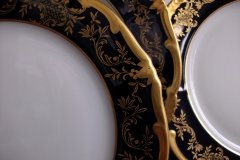 WEIMAR KATHARINA 20003 COBALT & GILT- SALAD PLATE  .....   http://jaapiesfinechinastore.com