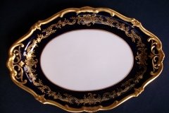 WEIMAR KATHARINA 20003 COBALT & GILT- SERVING PLATTER- 12 3/4"  .....   http://jaapiesfinechinastore.com