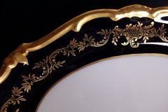 WEIMAR KATHARINA 20003 COBALT & GILT- SERVING PLATTER- 12 3/4"  .....   http://jaapiesfinechinastore.com