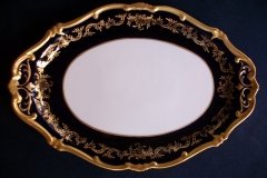 WEIMAR KATHARINA 20003 COBALT & GILT- SERVING PLATTER- 14  1/2"  .....   http://jaapiesfinechinastore.com