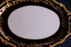 WEIMAR KATHARINA 20003 COBALT & GILT- SERVING PLATTER- 14  1/2"  .....   http://jaapiesfinechinastore.com