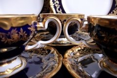 WEIMAR KATHARINA 20003 COBALT & GILT- SOUP BOWL & SAUCER    .....   http://jaapiesfinechinastore.com