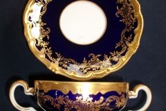 WEIMAR KATHARINA 20003 COBALT & GILT- SOUP BOWL & SAUCER    .....   http://jaapiesfinechinastore.com