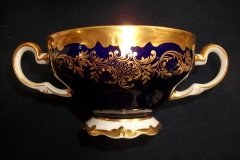 WEIMAR KATHARINA 20003 COBALT & GILT- SOUP BOWL & SAUCER    .....   http://jaapiesfinechinastore.com