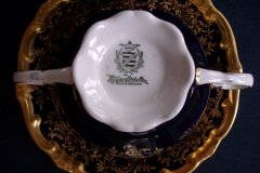 WEIMAR KATHARINA 20003 COBALT & GILT- SOUP BOWL & SAUCER    .....   http://jaapiesfinechinastore.com