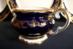 WEIMAR KATHARINA 20003 COBALT & GILT- SUGAR BOWL (NO LID)   .....   http://jaapiesfinechinastore.com