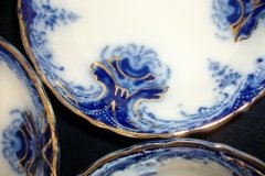 WOOD & SON  CLARENCE (FLOW BLUE)-   BERRY BOWL  ..... https://www.jaapiesFineChinaStore.come.com