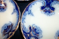 WOOD & SON  CLARENCE (FLOW BLUE)-   BERRY BOWL  ..... https://www.jaapiesFineChinaStore.come.com