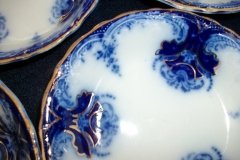 WOOD & SON  CLARENCE (FLOW BLUE)-   BERRY BOWL  ..... https://www.jaapiesFineChinaStore.come.com