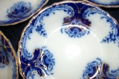WOOD & SON  CLARENCE (FLOW BLUE)-   BERRY BOWL  ..... https://www.jaapiesFineChinaStore.come.com