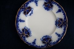 WOOD & SON  CLARENCE (FLOW BLUE)-  DESSERT/PIE PLATE  .....  https://www.jaapiesFineChinaStore.com