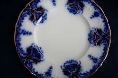 WOOD & SON  CLARENCE (FLOW BLUE)-  DESSERT/PIE PLATE  .....  https://www.jaapiesFineChinaStore.com